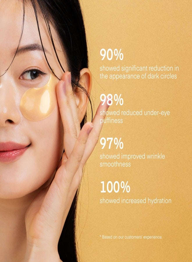 تيريز آند أونر لصقات تيريز آند هونور الذهبية عيار 24 قيراطًا مع الريتينول للعين - 60 قناعًا كوريًا من الهيدروجيل للعين مع ببتيد الكولاجين للتجاعيد والهالات السوداء وانتفاخ العينين، لإضفاء النضارة والشد - للعناية الذاتية، هدايا للنساء والرجال - Image 4